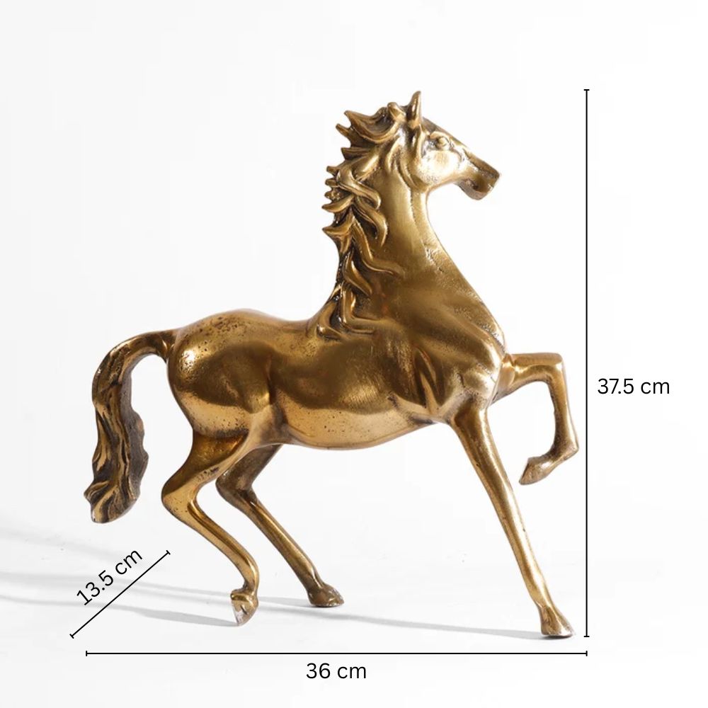 Prancing Horse Metal Sculpture - Gold