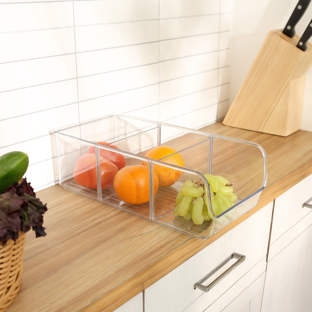 Pret 3 Section Fridge and Pantry Bin - Clear