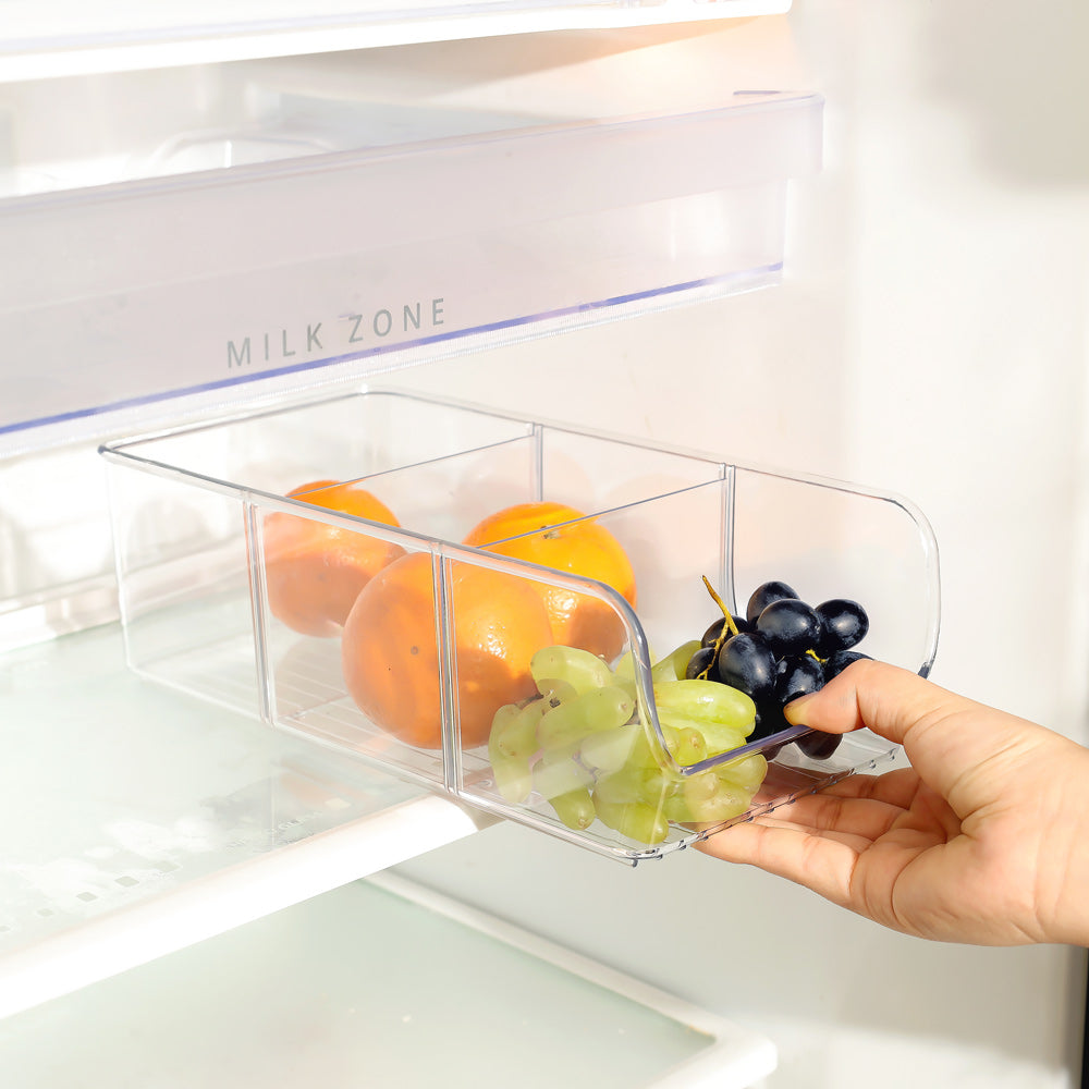 Pret 3 Section Fridge and Pantry Bin - Clear