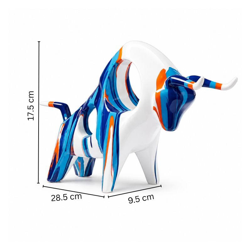 Prime Bull Decorative Sculpture - Splash Blue