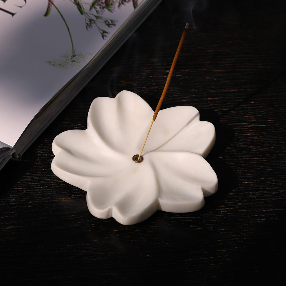 Primrose Marble Incense Holder - White