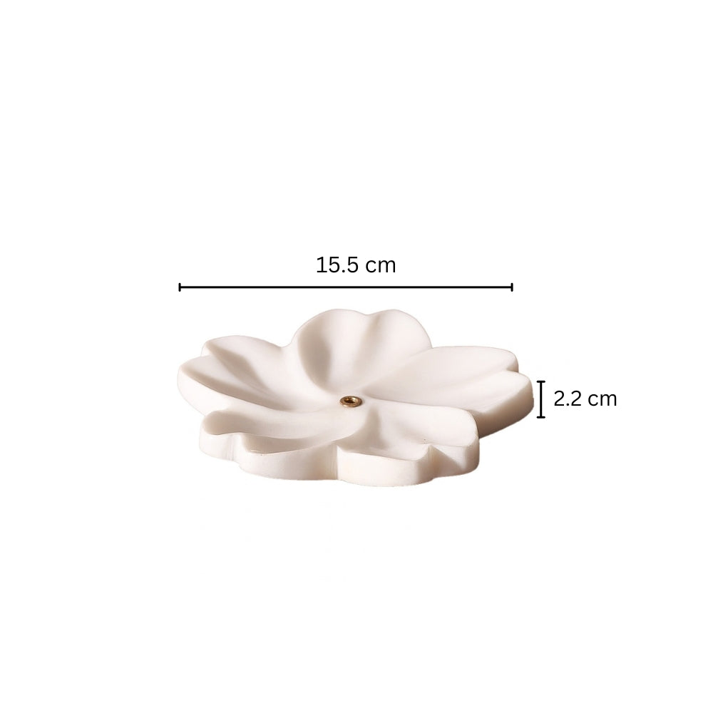 Primrose Marble Incense Holder - White