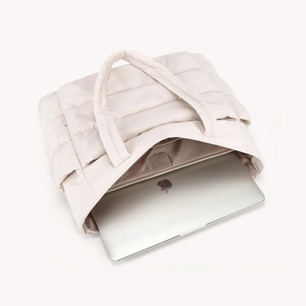 Puffy Work Tote Bag - Light Beige