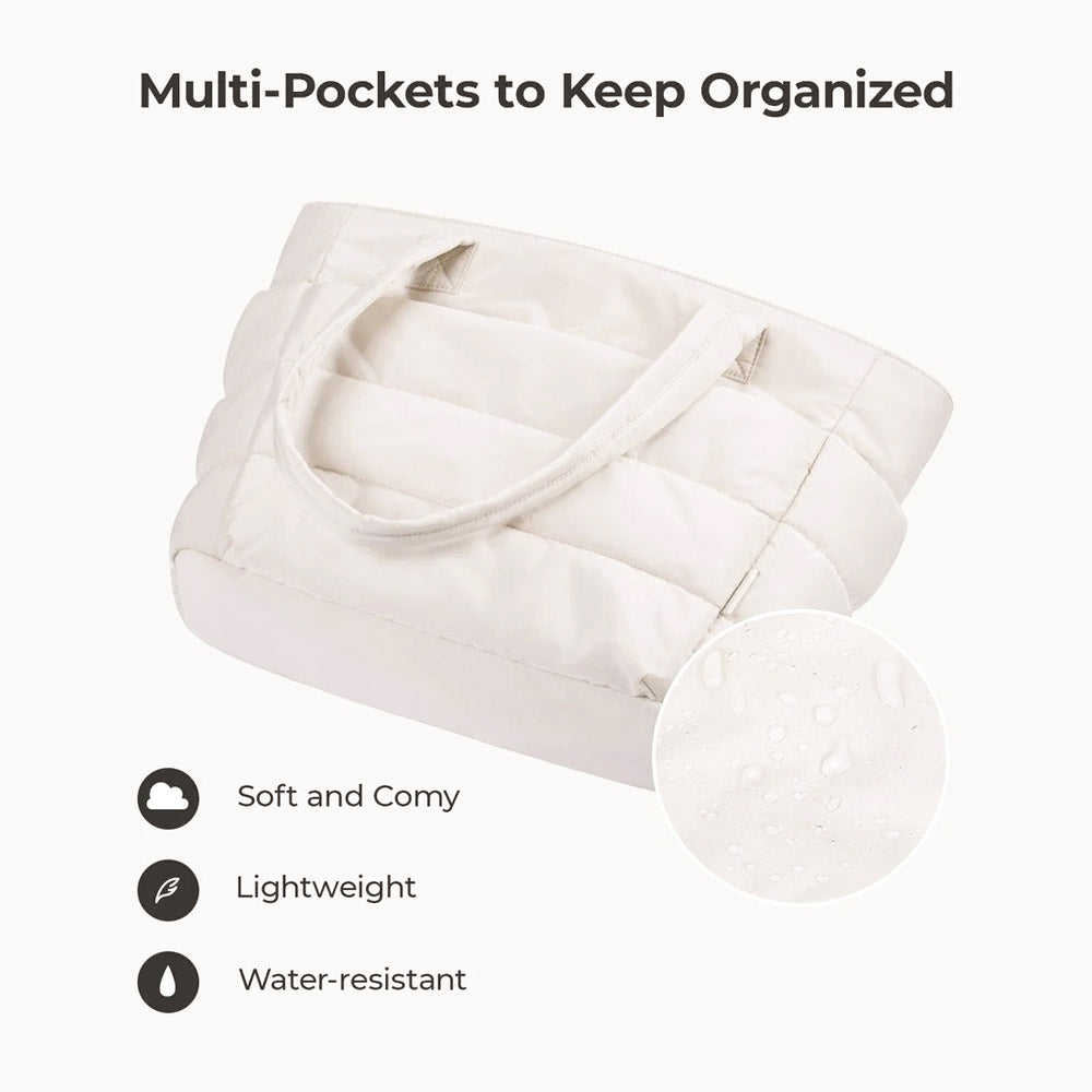 Puffy Work Tote Bag - Light Beige