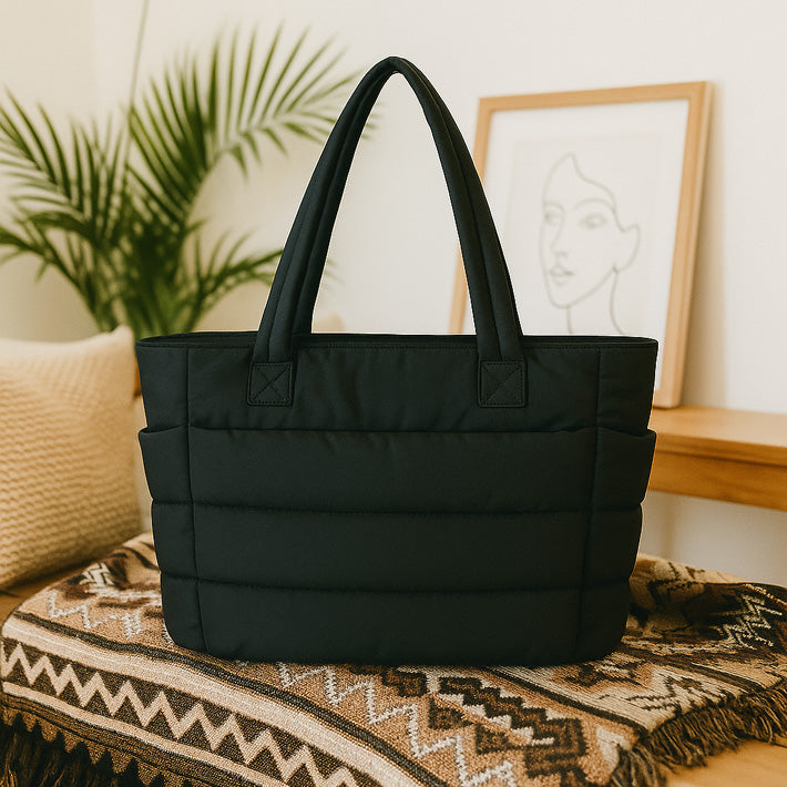 Puffy Work Tote Bag - Black