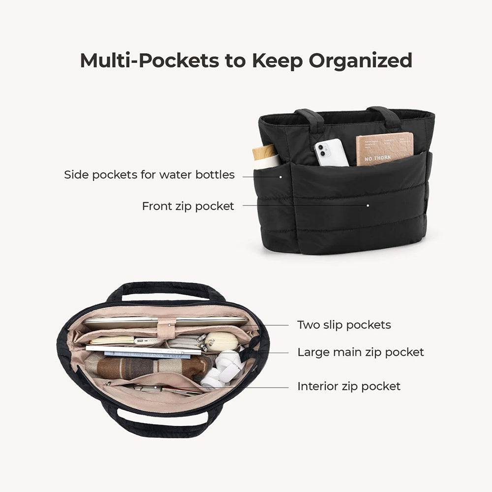 Puffy Work Tote Bag - Black