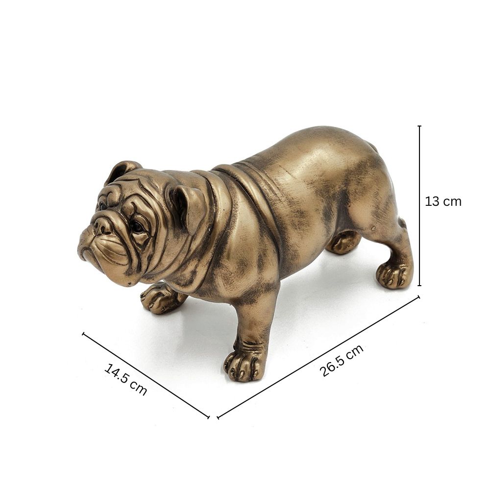 Pug Sculpture Medium - Dull Gold