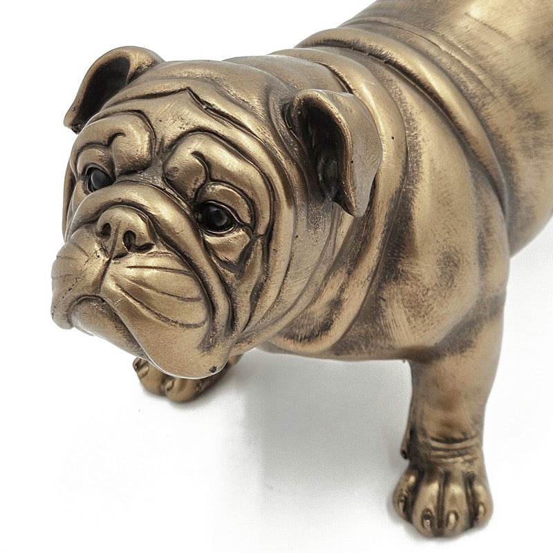 Pug Sculpture Medium - Dull Gold