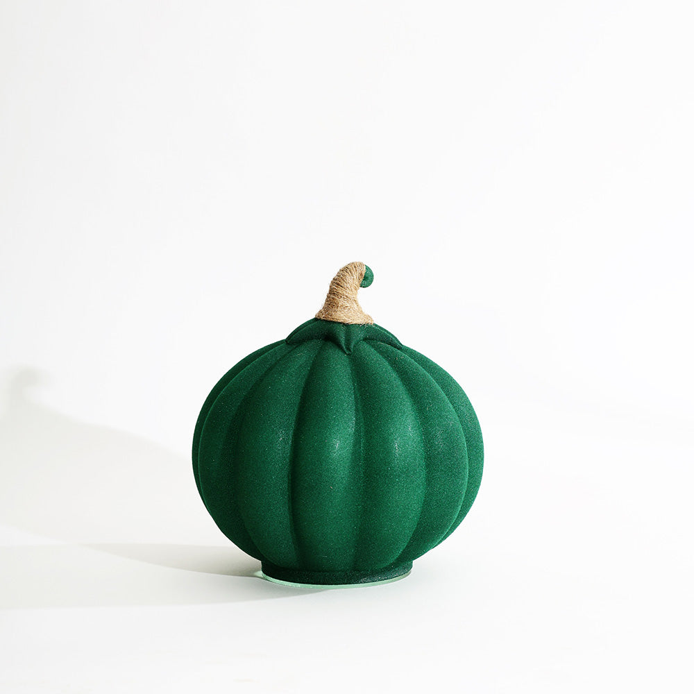 Pumpkin Glass Decorative Accent - Emerald Green