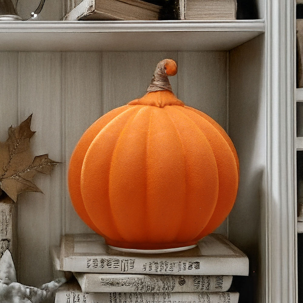 Pumpkin Glass Decorative Accent - Tangerine