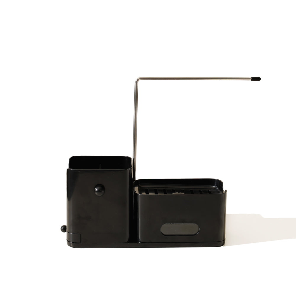 Purex Sink Organiser with Soap Dispenser & Towel Rack - Black