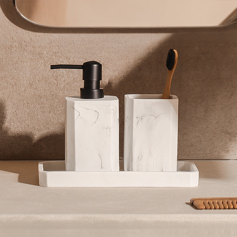Puro 3-piece Bathroom Set - Marbled White
