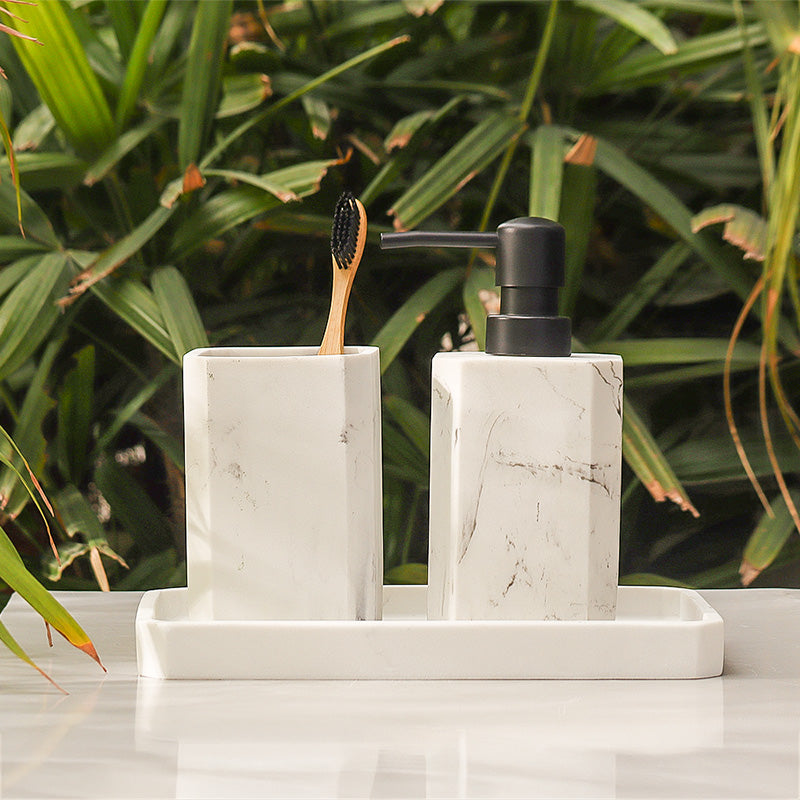 Puro 3-piece Bathroom Set - Marbled White