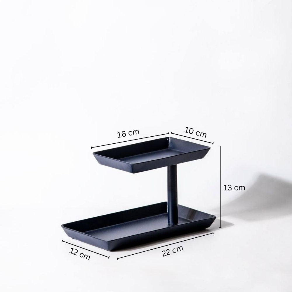 Quad 2-Tier Tray - Ink Blue