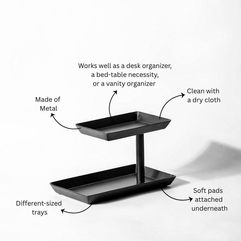 Quad 2-Tier Tray - Solid Black