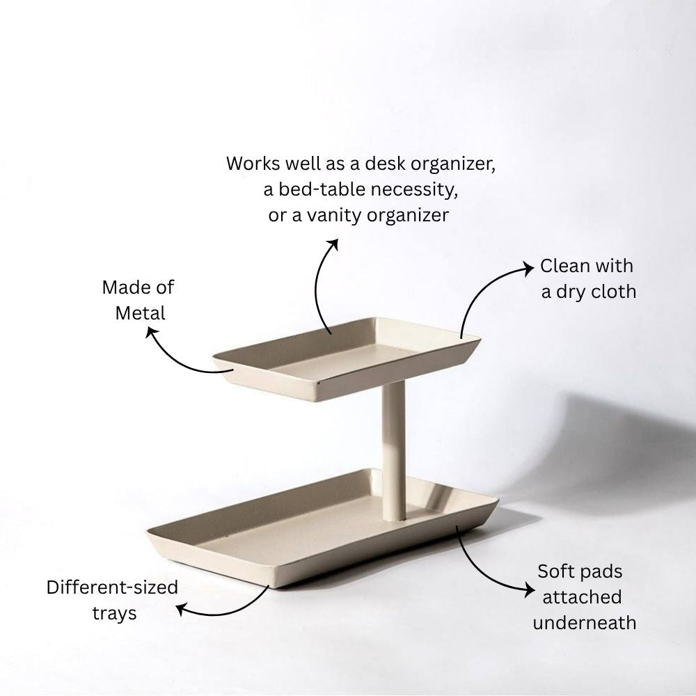 Quad 2-Tier Tray - Taupe