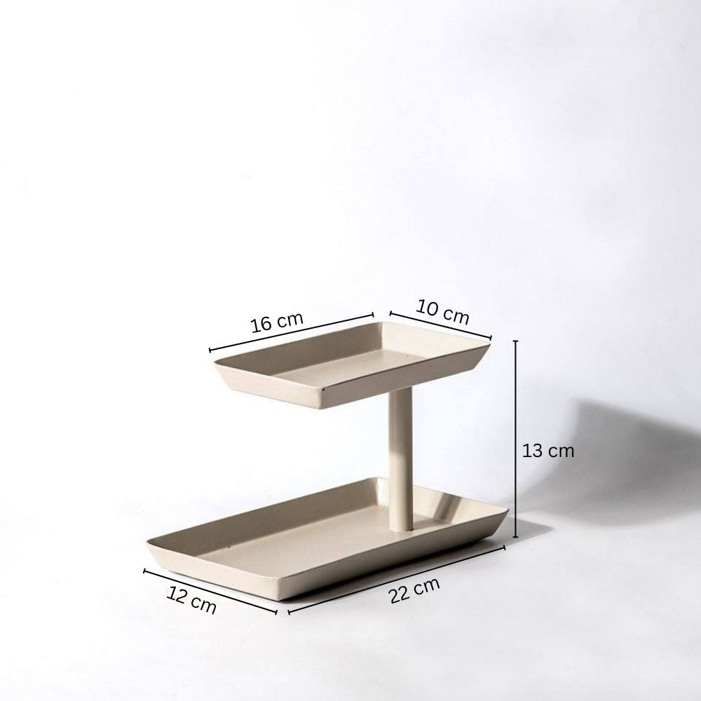 Quad 2-Tier Tray - Taupe