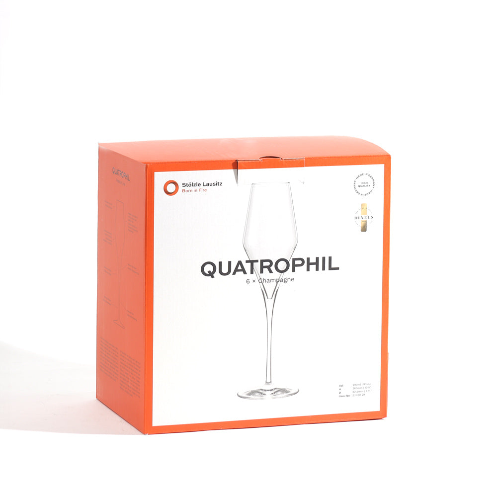 Quatrophil Champagne Glasses 290 ml, Set of 6