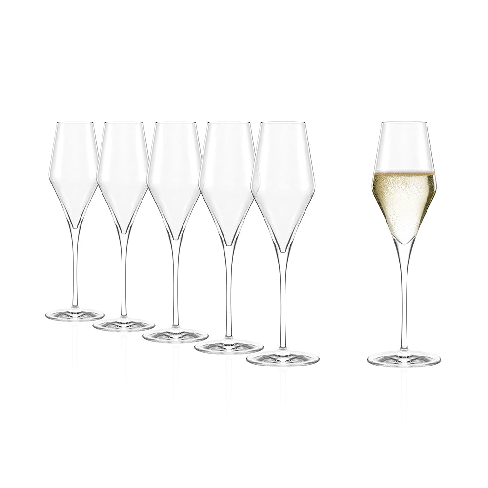 Quatrophil Champagne Glasses 290 ml, Set of 6
