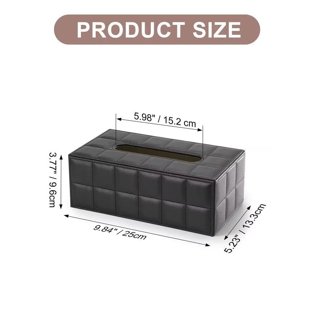Quilted Tissue Box Holder - Black