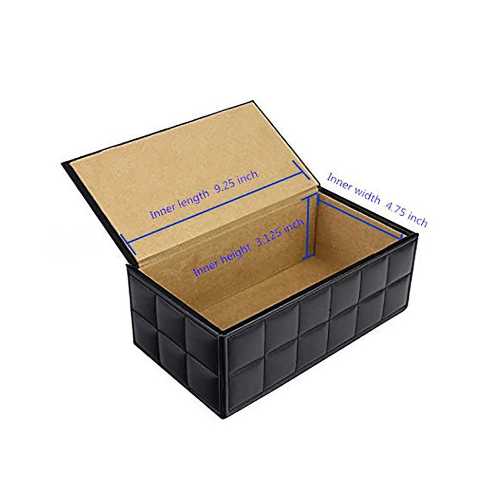 Quilted Tissue Box Holder - Black