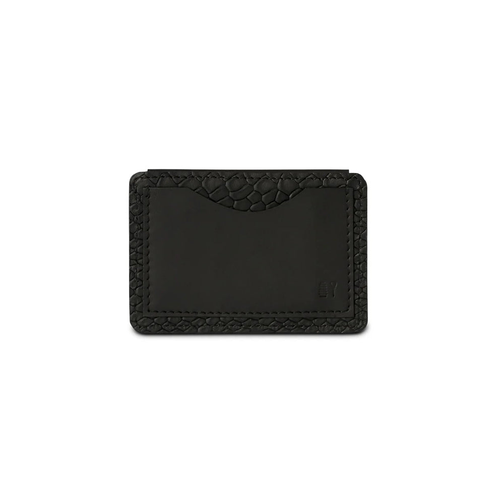Quinn Croc Card Case - Black