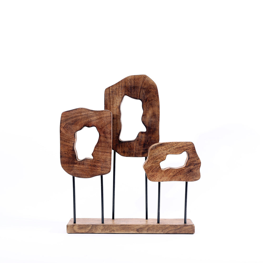 Rafale Mango Wood Sculpture Large - Natural Black