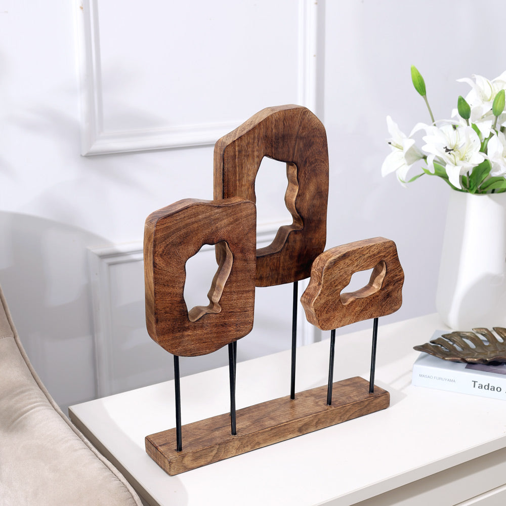 Rafale Mango Wood Sculpture Large - Natural Black