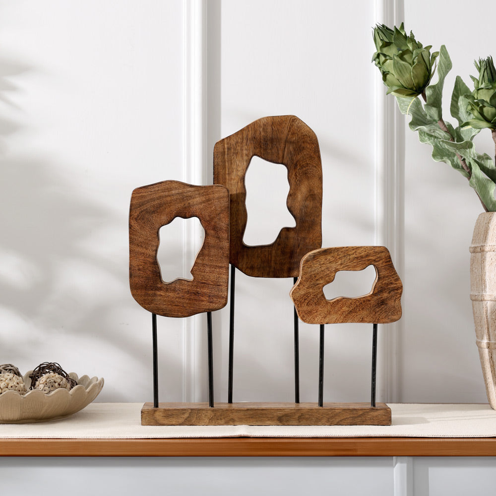 Rafale Mango Wood Sculpture Large - Natural Black