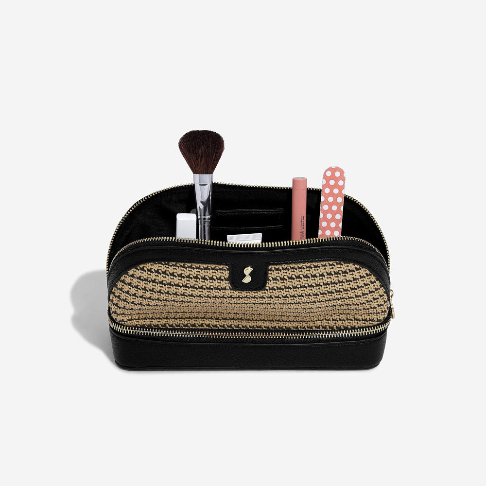 Raffia Cosmetic Bag - Black