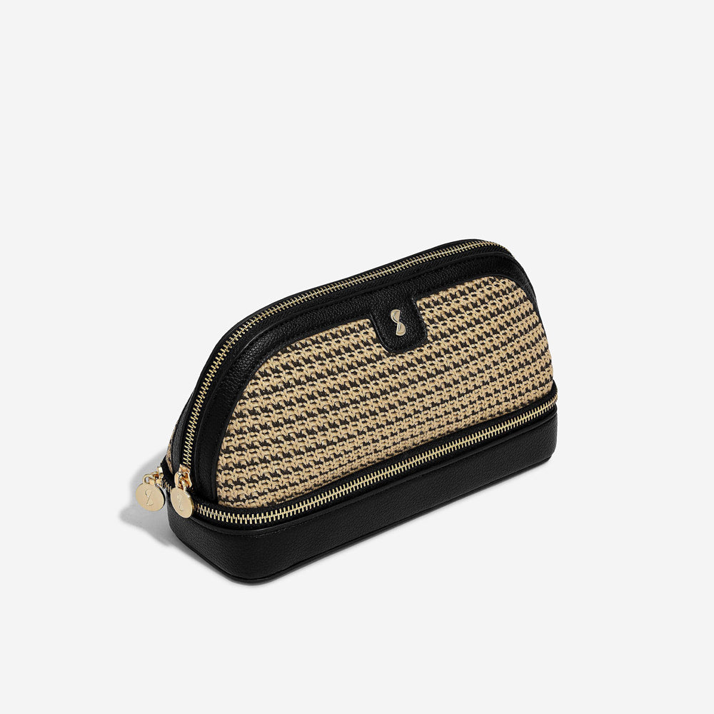 Raffia Cosmetic Bag - Black