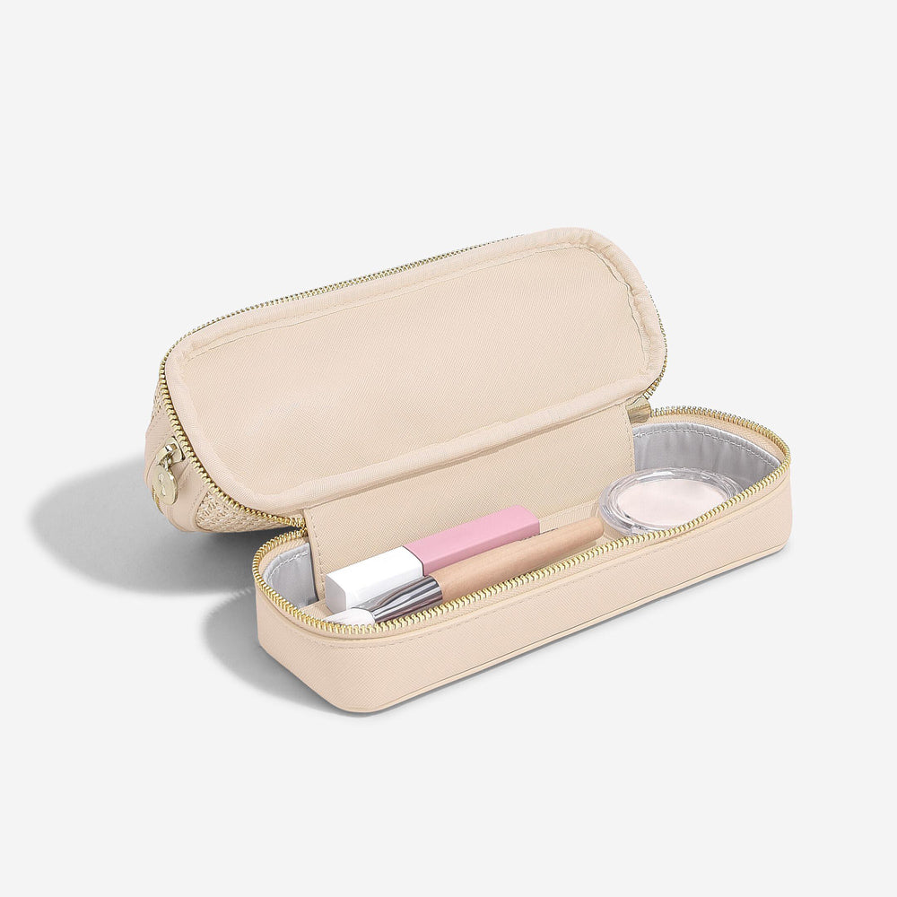 Raffia Cosmetic Bag - Blush Pink