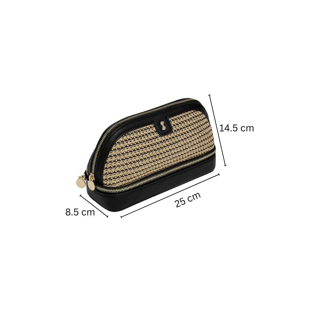 Raffia Cosmetic Bag - Black