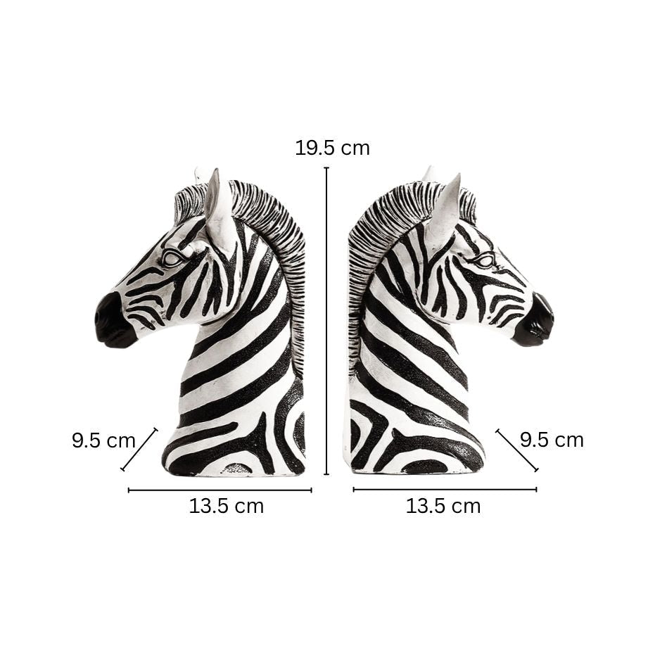 Ray Zebra Bookends, Set of 2