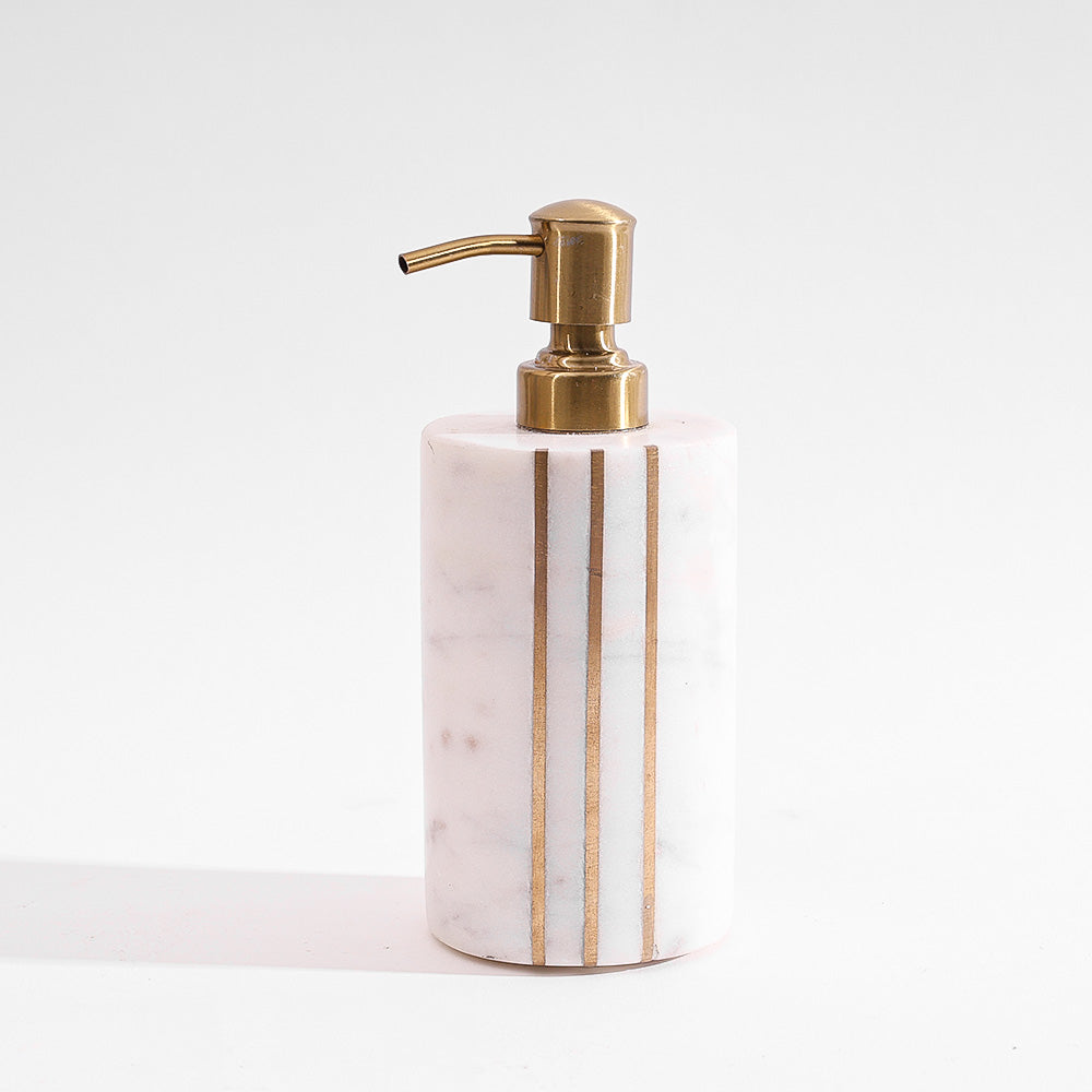 Raya Marble Soap Dispenser - White Gold