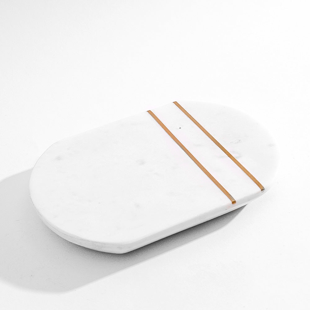 Raya Marble Valet Tray - White Gold