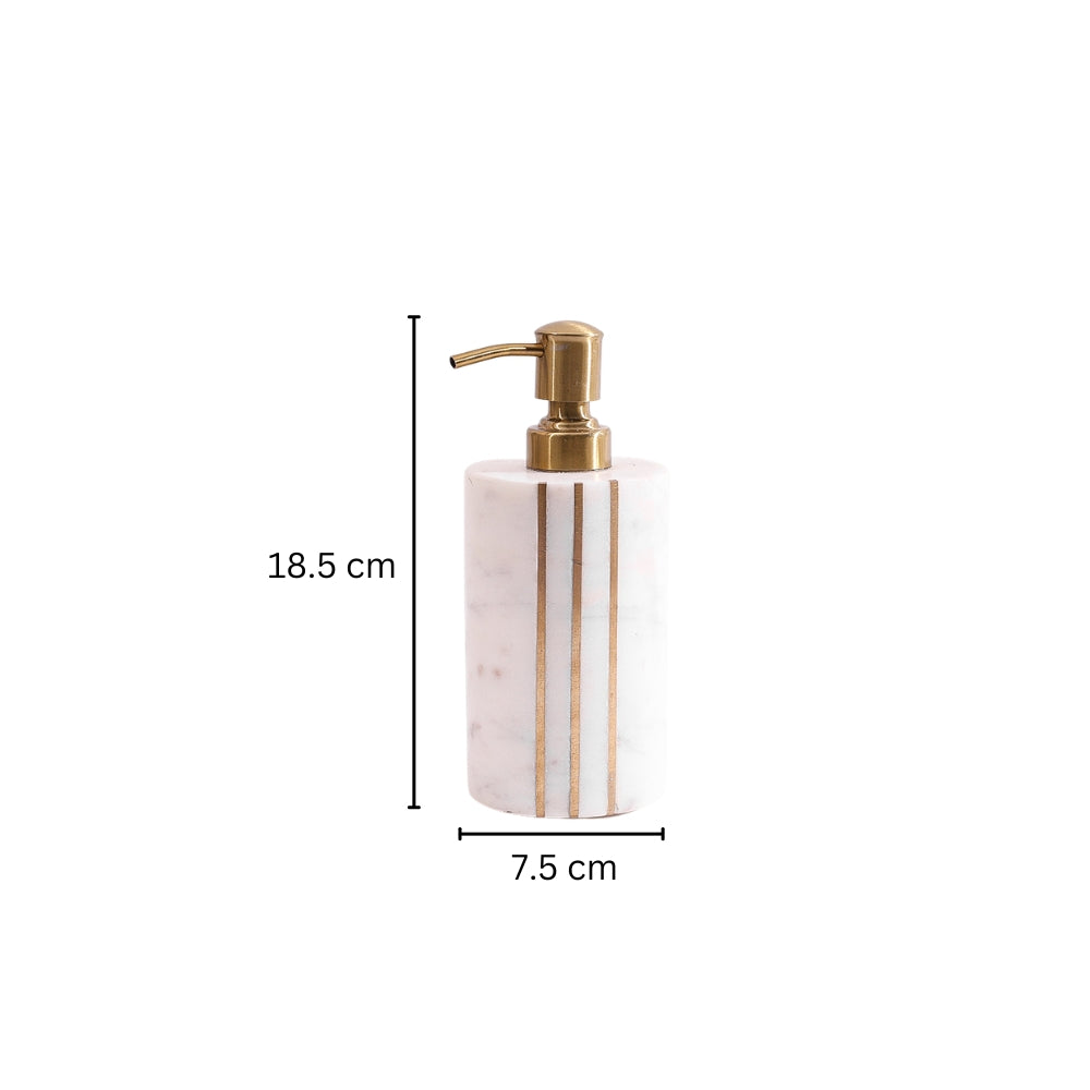 Raya Marble Soap Dispenser - White Gold