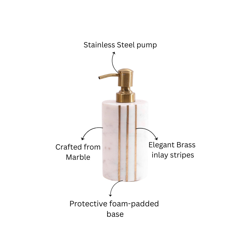 Raya Marble Soap Dispenser - White Gold