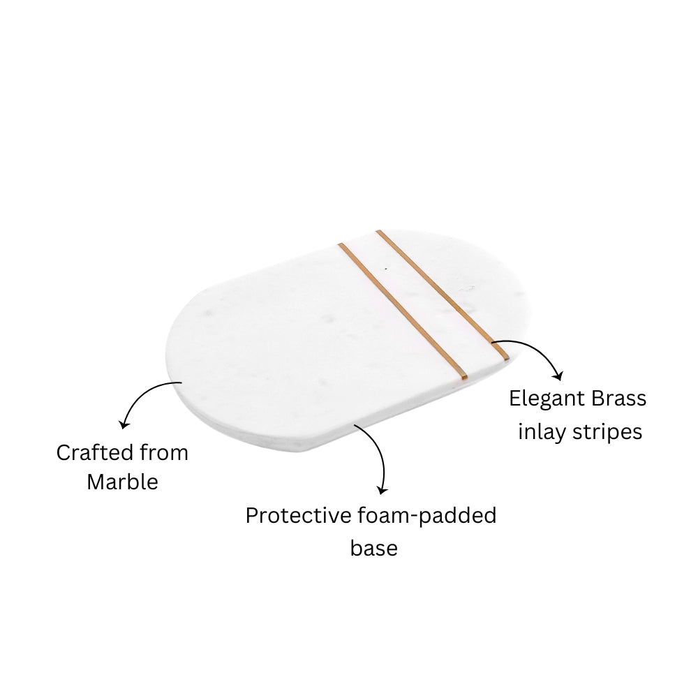Raya Marble Valet Tray - White Gold
