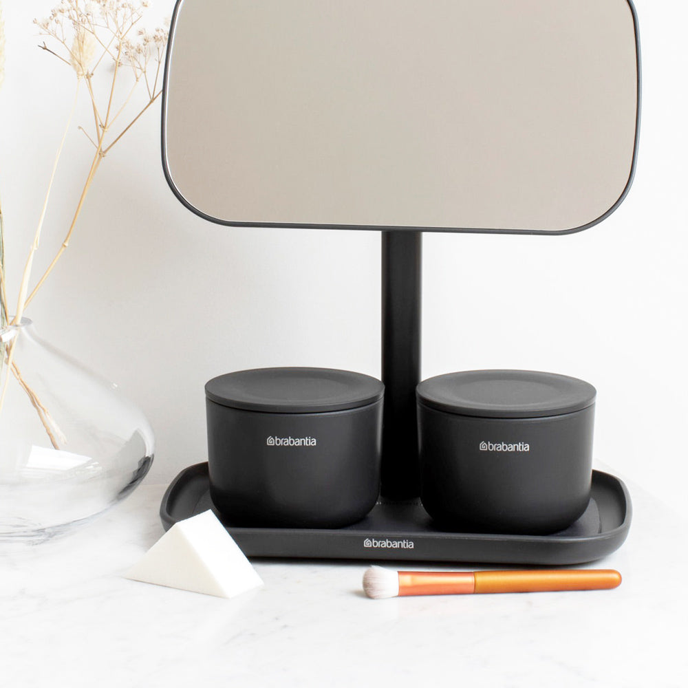 ReNew Bathroom Storage Pots, Set of 3 - Dark Grey