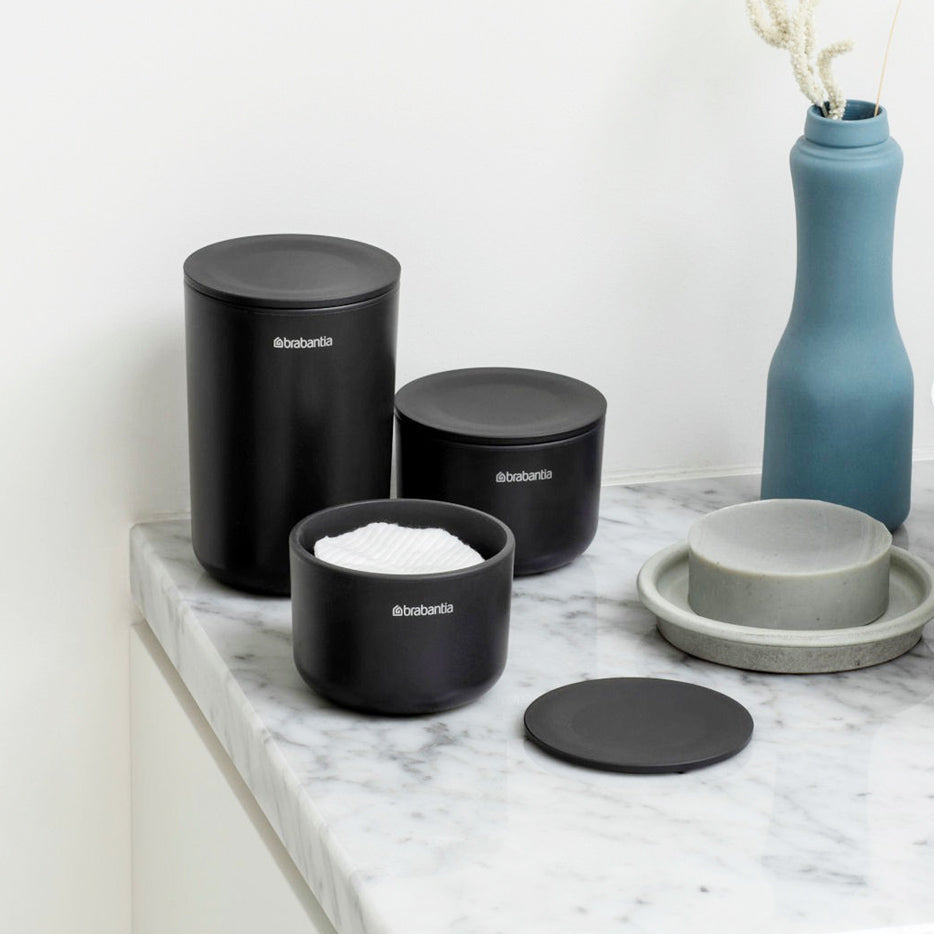 ReNew Bathroom Storage Pots, Set of 3 - Dark Grey