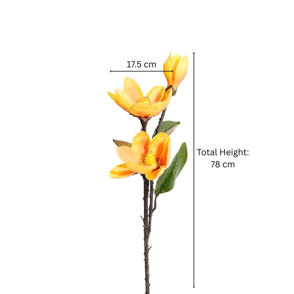 Real Touch Magnolia Faux Stem - Orange