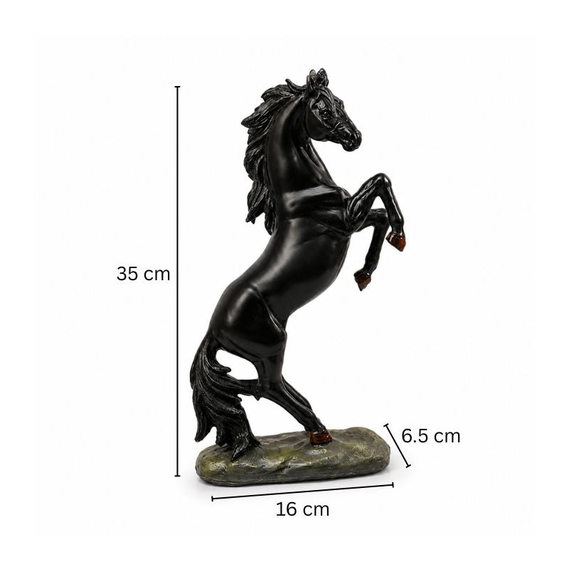 Rearing Horse Decorative Sculpture - Black