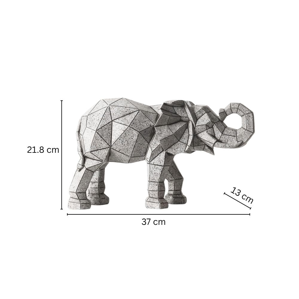 Rebel Patterned Elephant Sculpture - Grey