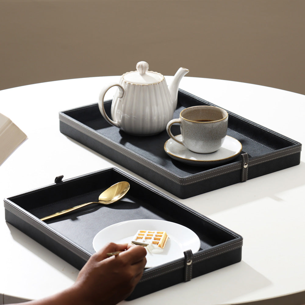 Devon Decorative Trays, Set of 2 - Black