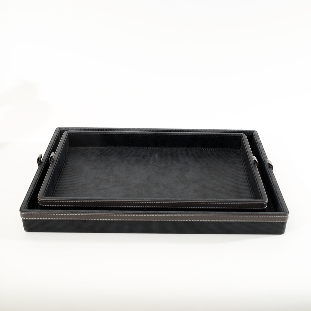 Devon Decorative Trays, Set of 2 - Black