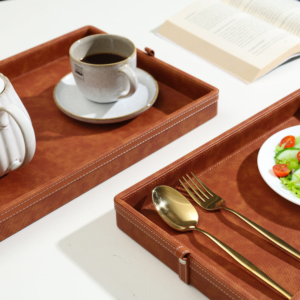 Devon Decorative Trays, Set of 2 - Umber