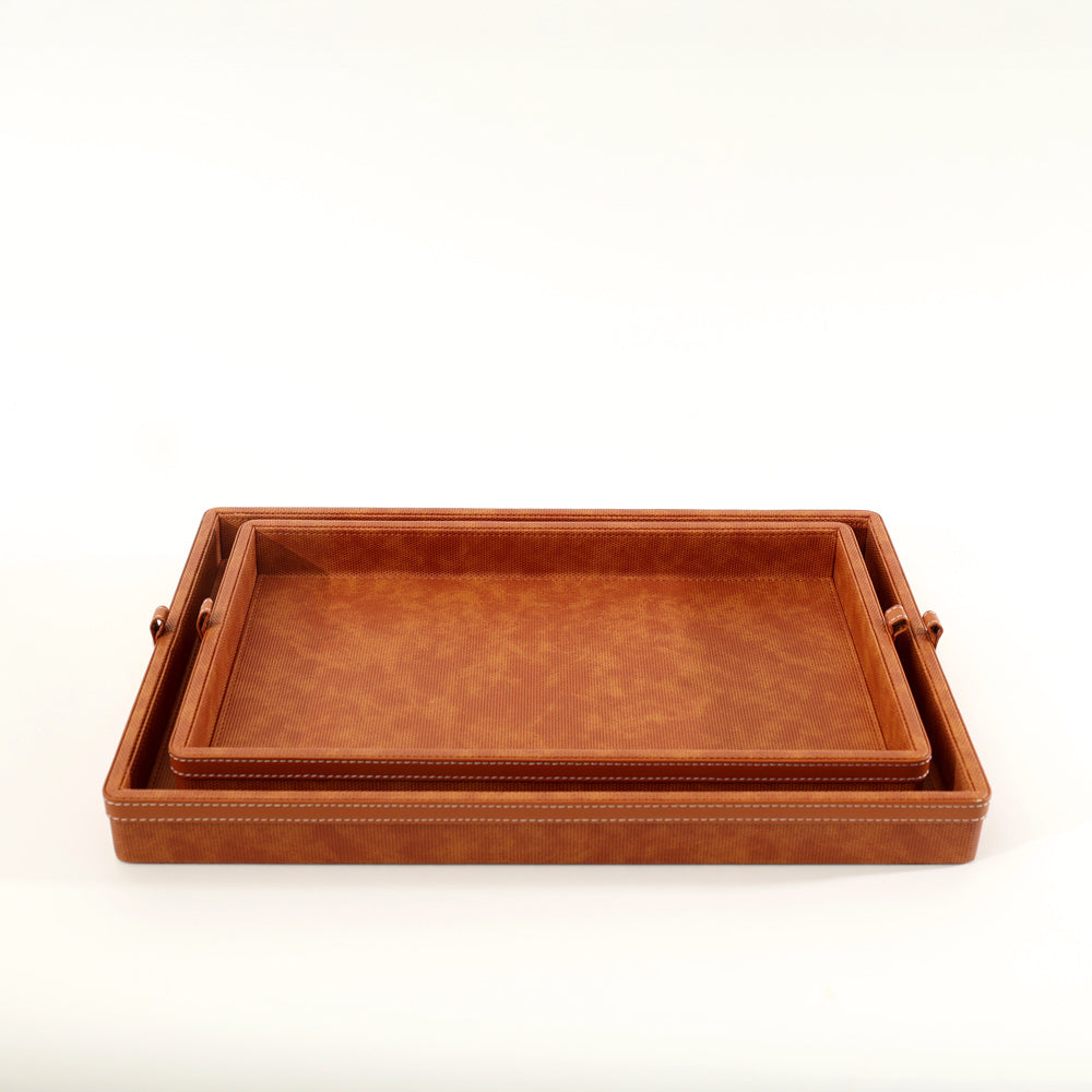 Devon Decorative Trays, Set of 2 - Umber
