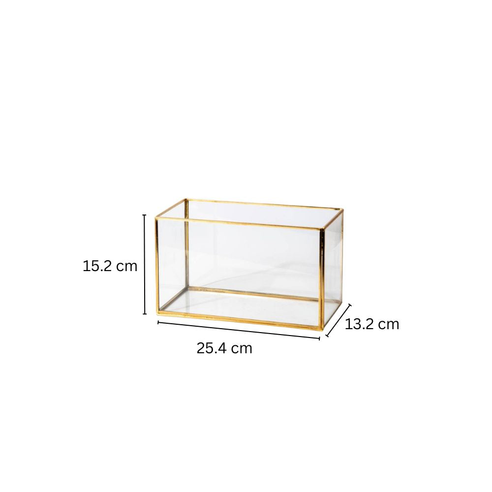 Rectangular Glass Box Medium - Gold
