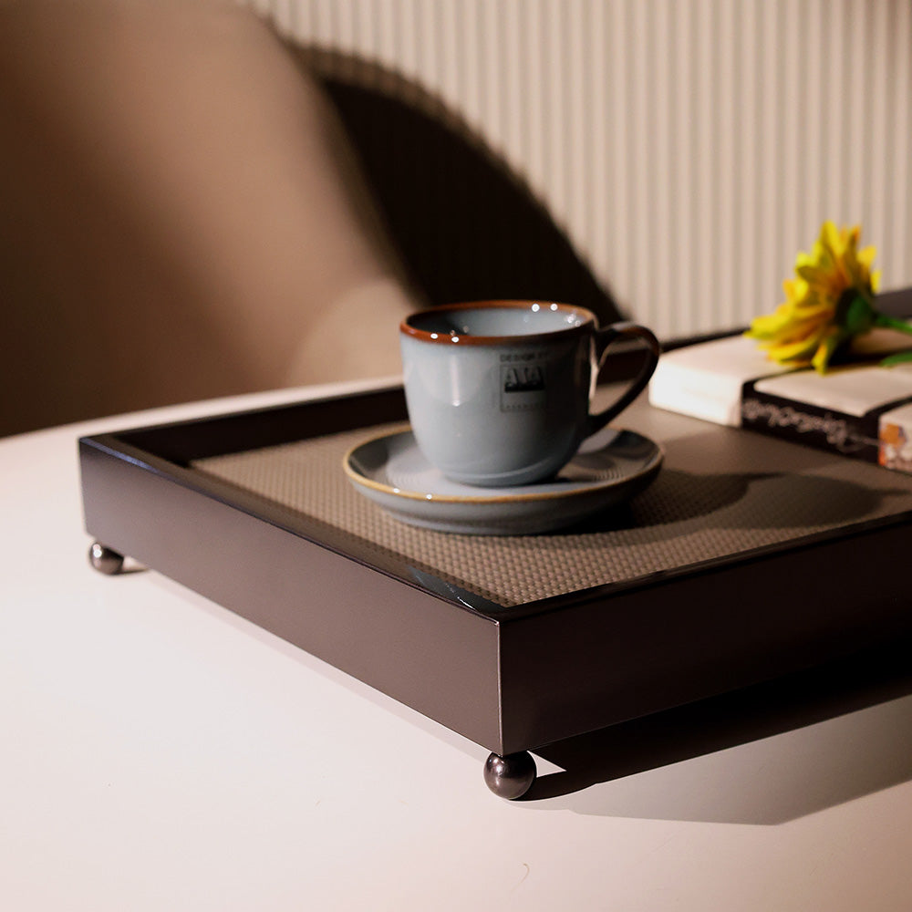 Elyx Raised Decorative Tray - Dark Grey